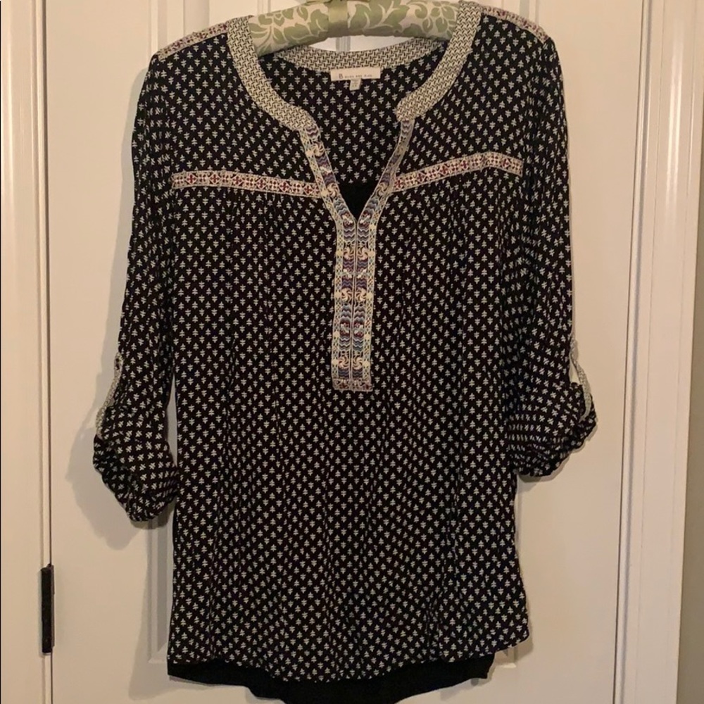 Beautifully trimmed blouse from Stitch Fix.